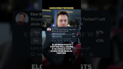 Elon Musk Posts Twitter Poll