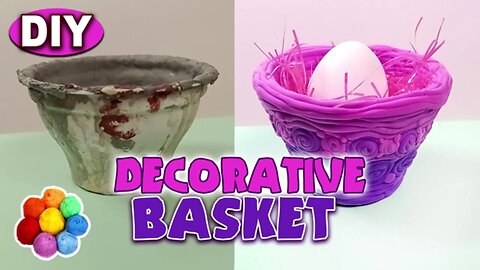 DIY Creative : Upcycled your Yoghurt Cup Basket with Colorful Clay