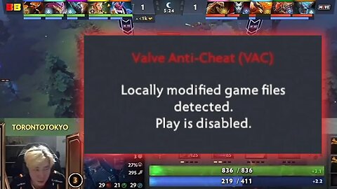 Valve Anti-Cheat system (VAC) Message in Middle of Eastern Europe Qualifiers Dota 2