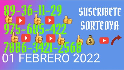 SORTEOYA NUMERO PROBABLE 1 FEBRERO 2022