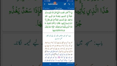 Hadees SHARIF Sahi bukhari SHARIF hadees number #463 in arbic urdu and English languages