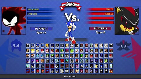 Excalibur Sonic & Kyuubi Sonic VS Sonic exe & Shadow exe I Sonic Battle MUGEN HD