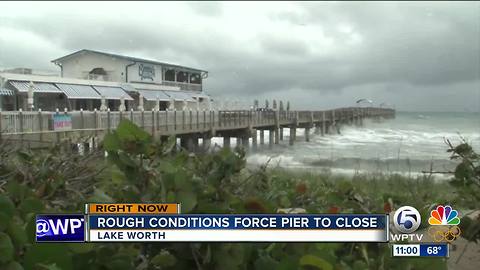 Lake Worth Pier closed due to high winds, surf