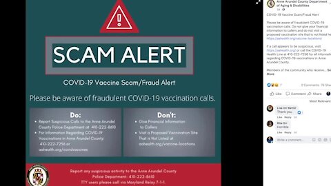 Warning about COVID-19 vaccination scam