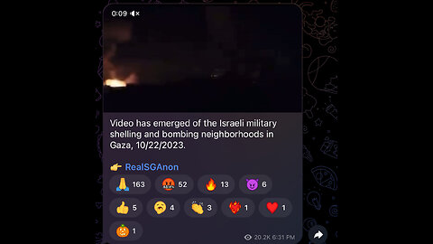 Video has emerged of the Israeli military shelling and bombing neighborhoods in Gaza, 10/22/2023.