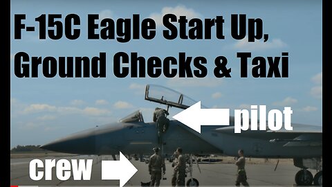 4k - US Air force F-15 Eagle Jet fighter cold engine start