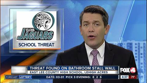 Threat found on bathroom stall at East Lee County High School