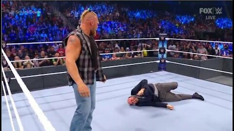 Brock Lesnar Attacks wwe smake down official Adam Pearce 22 October 2021