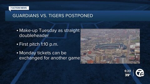 Monday's Guardians-Tigers game postponed, rescheduled as Tuesday doubleheader