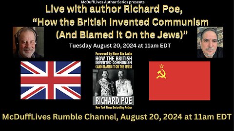 Live with author Richard Poe, August 20, 2024