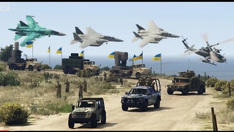 Russia Ukraine War | Russian Airstrikes to Destroy NATO Army Weapons Convoy - GTA 5