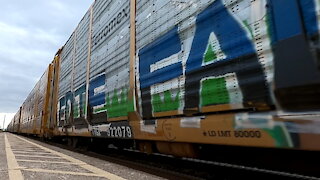 CN 8961 & CN 5668 Locomotives Manifest Train Westbound Through Sarnia