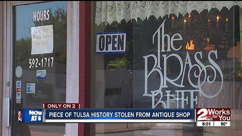 Piece of Tulsa history stolen from antique shop