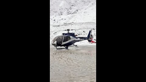 helicopter in snow