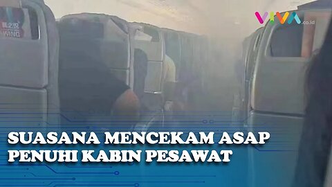 Kabin Dipenuhi Asap, Ratusan Penumpang Meluncur dari Pesawat