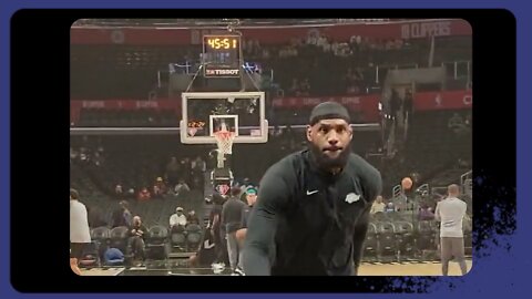 LeBron draining a few logo shots as we get set for Lakers-Clippers.