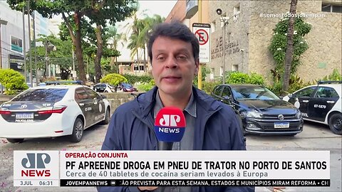 PF apreende droga escondida em pneu de trator no Porto de Santos