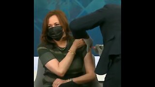 Kamala Gets Booster Shot While Masked