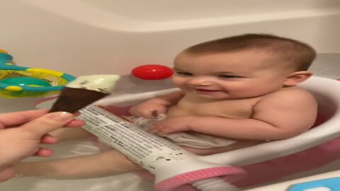 Baby bathing funny video