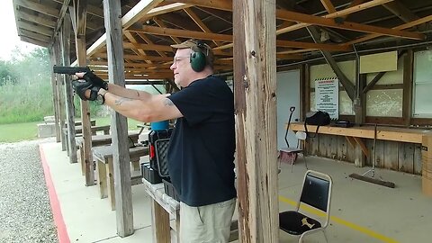 Shooting some paper and steel at the range.