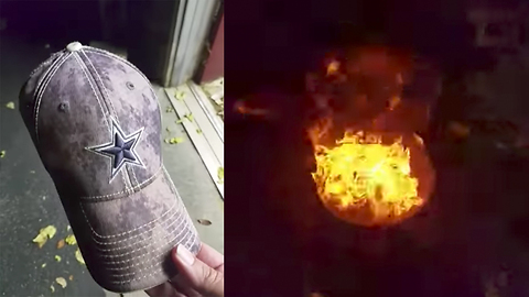 Angry Cowboys Fan Burns Hat After Team Kneels For National Anthem