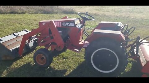 1982 Case 444 Garden Tractor with Front End Loader and Rototiller