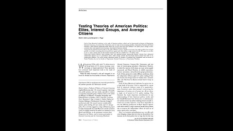 Testing Theories of American Politics, Gilens and Page 2014. A Puke(TM) Audiopaper