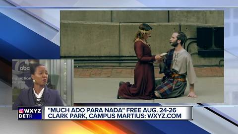 Shakespeare in Detroit performing Much Ado Para Nara in Clark Park & Campus Martius