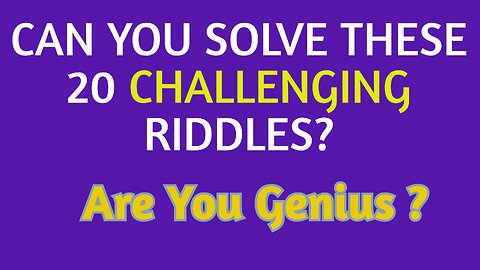 Only Genius Can Solve These Riddles. Riddle quiz