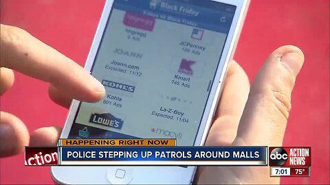 Police stepping up patrols around malls