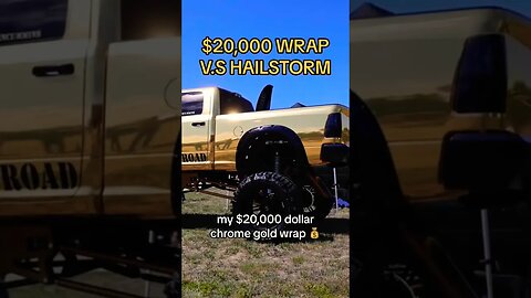 $20,000 chrome wrap HIT by CRAZY hail storm… 🥲⛈️ #shorts