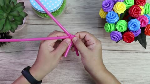 DIY Valentine rose | Easy Rose withdrinking straw |Valentine Rose From Drinking Straw