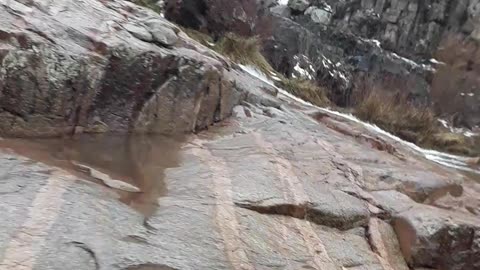 Water Wheel Trail in the Tonto National Forest in Arizona on a snowy day.