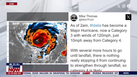 Hurricane Idalia strengthens to 'major' category 3 storm with winds of 120+ mph | LiveNOW from FOX