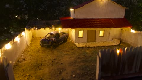 DIY Miniature Village House made with Lighting _ Cardboard Miniature home