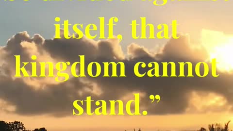 And if a kingdom be divided against itself, that kingdom cannot stand