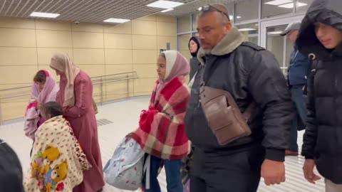 EMERCOM special flight at Domodedovo with Russian and citizens of Palestine, evacuated from the Gaza