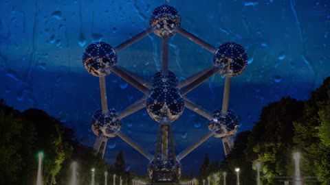 RAIN SOUNDS For Sleep, Relaxing, Meditation... 🌧 [ASMR, White Noise] 🎧 Brussels (Atomium), Belgium