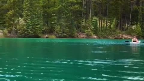 The Beautiful glacier waters of a Banff National Park