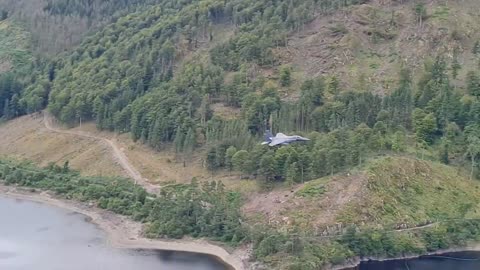 USAF F-15E Strike Eagles low level through the Lake District in the UK