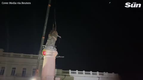 Odesa pulls down Catherine the Great statue to remove Russian Empress monument