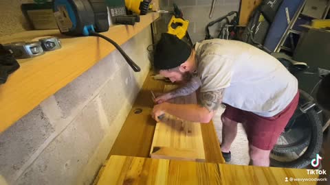 Side tables in progress using pallet wood