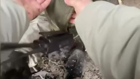 Ukraine war footage: Injured Ukranian soldier being evacuated from the battlefield