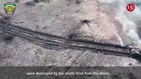 Drone stops Russians who left the exploding tank and sought to flee - they were scattered near tank