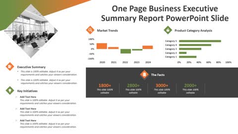 One Page Business Executive Summary Report PowerPoint Slide