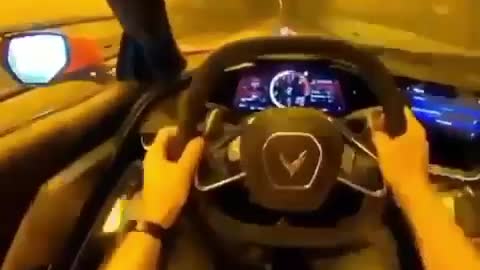 corvette c8 speeding on the road