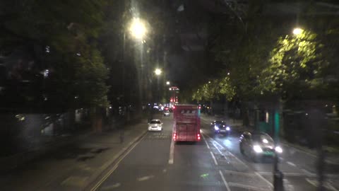 Bus ride London night Kilburn