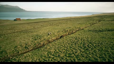 Aerial view of the beautiful landscape in Iceland