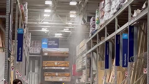 Forklift Driver Hits Store's Sprinkler System