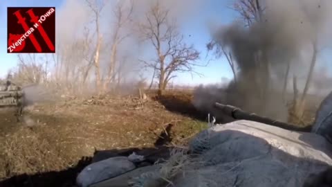 Incredible shot of the assault on Ukrainian positions.